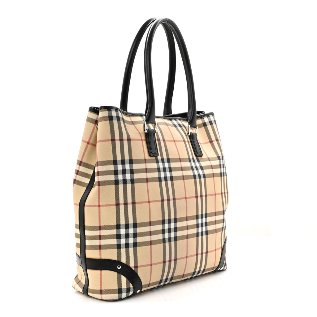 House Check Studded Tote Black