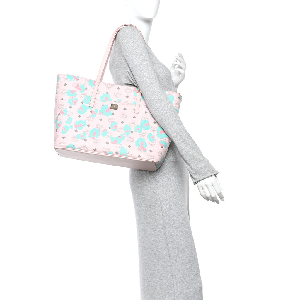 Visetos Leopard Print Medium Anya Shopper Tote  Pink
