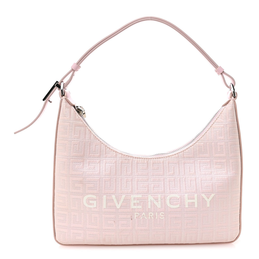 Coated Canvas Logo 4G Embossed Small Moon Cut Out Shoulder Bag Blossom Pink