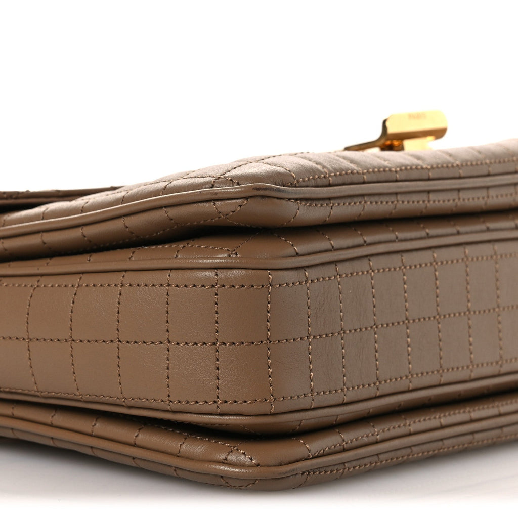Calfskin Quilted Medium C Bag Beige