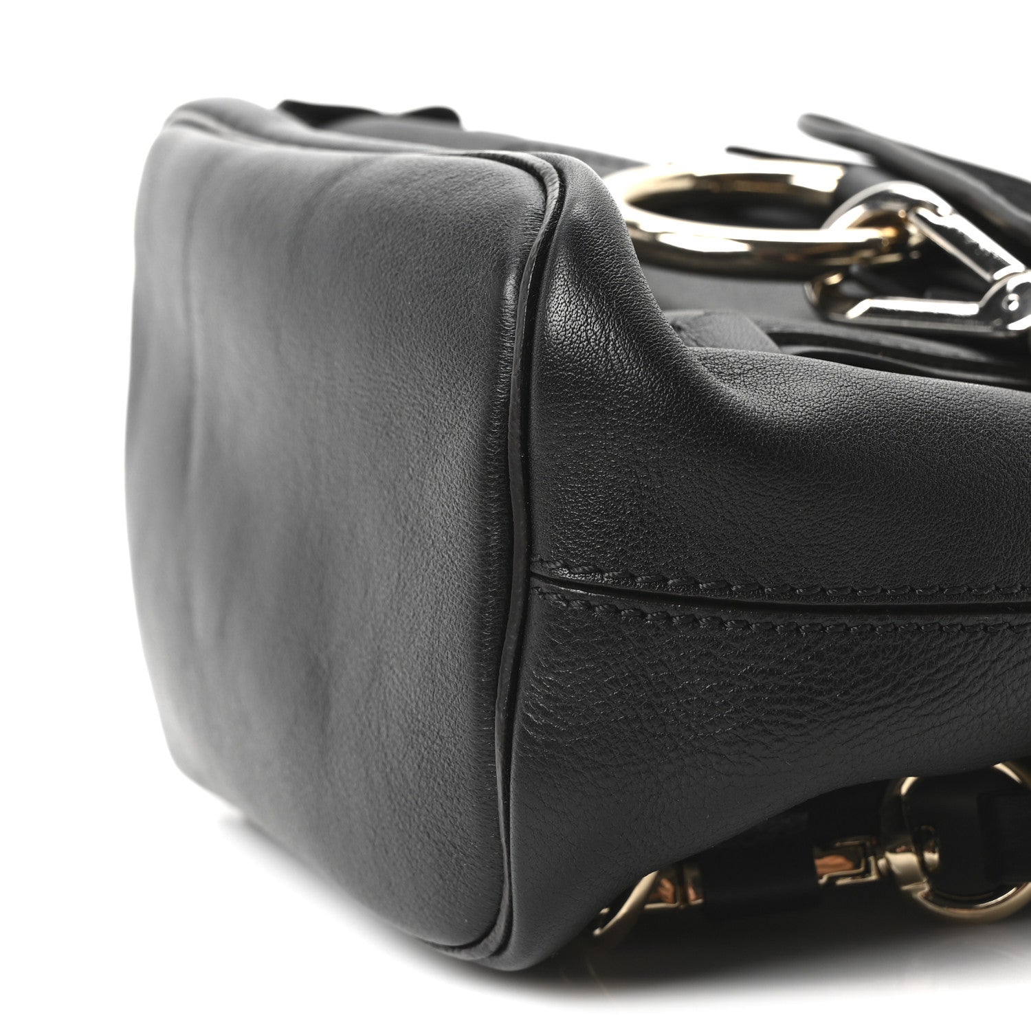 Suede Calfskin Mini Faye Backpack Black