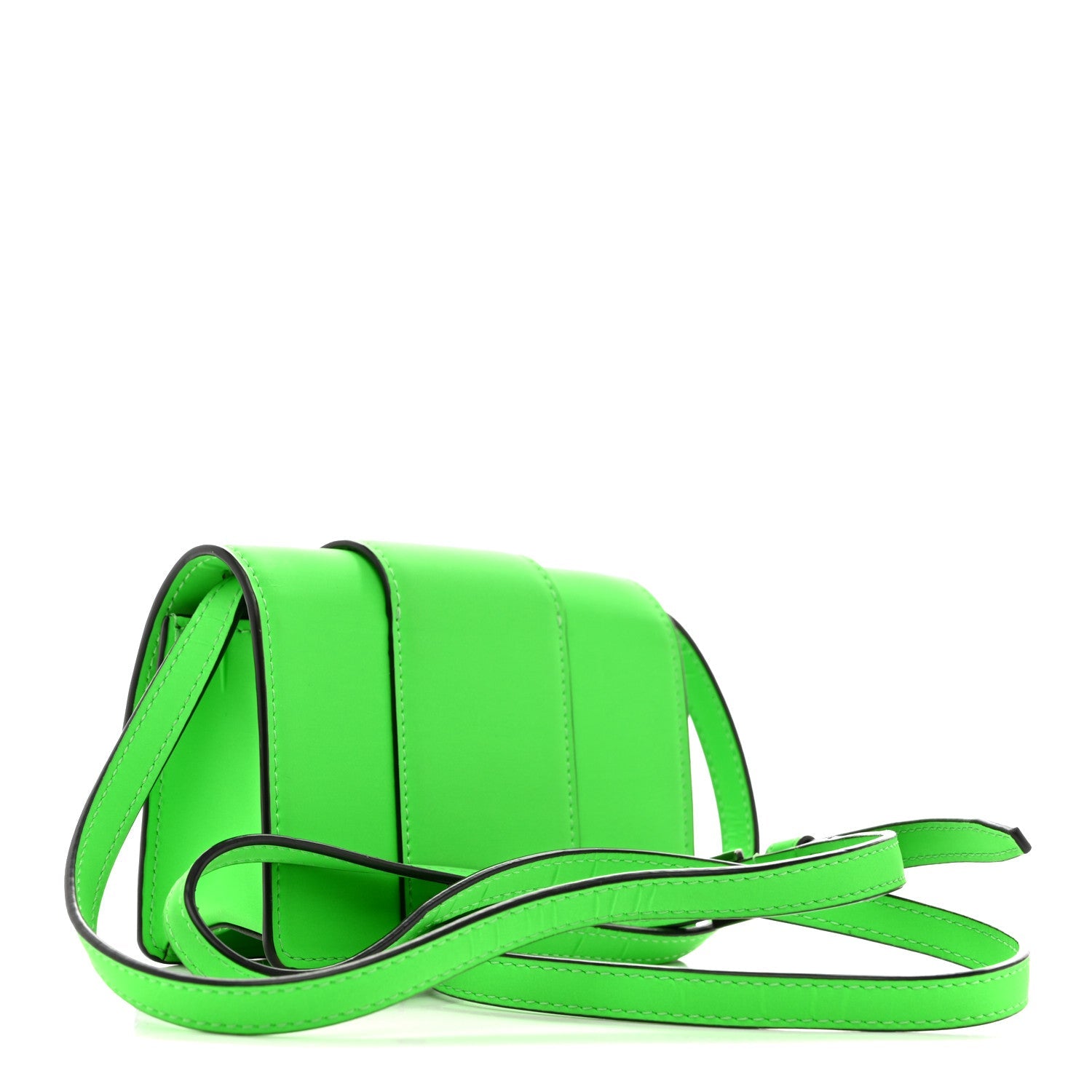Calfskin Rubber Medusa Shoulder Bag Lime