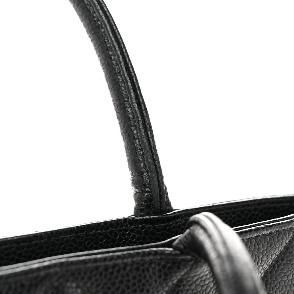 Caviar Quilted Medallion Tote Black