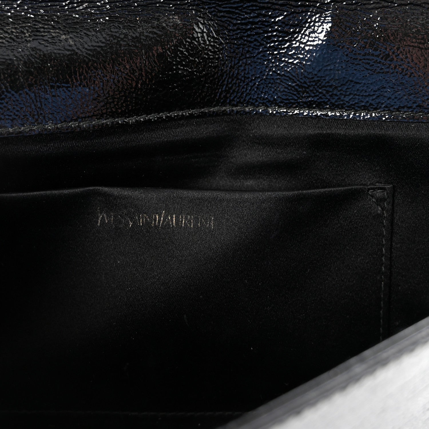Textured Patent Monogram Large Belle De Jour Clutch Black