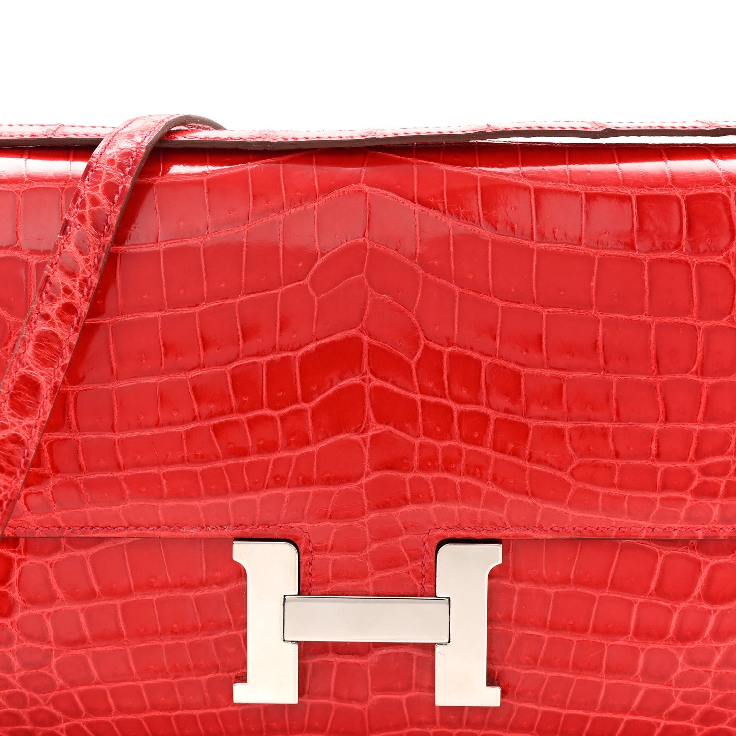 Shiny Niloticus Crocodile Constance Elan 25 Rouge Casaque
