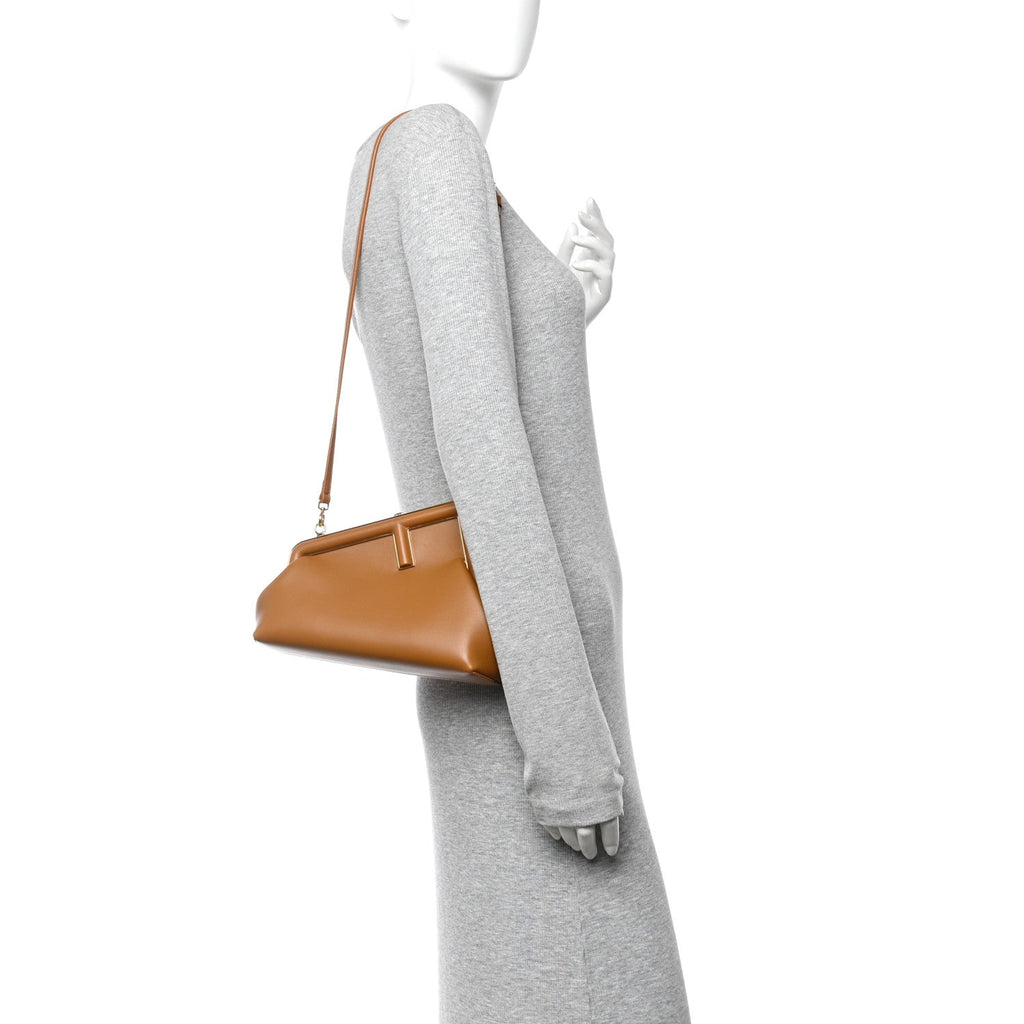 Shiny Nappa Small Fendi First Caramello