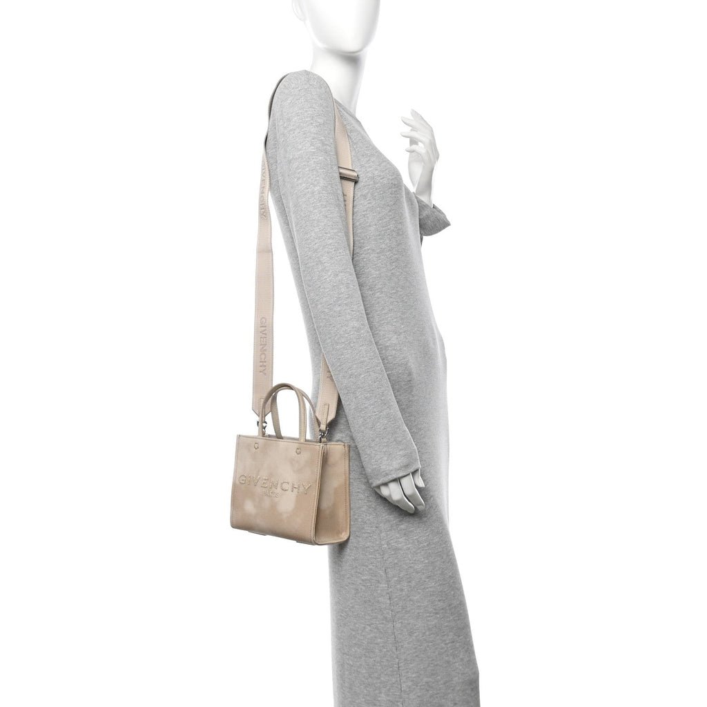 Tie Dye Canvas Mini G Shopping Tote Beige
