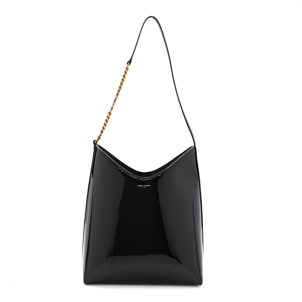 Patent Calfskin Rendez-Vous Hobo Black