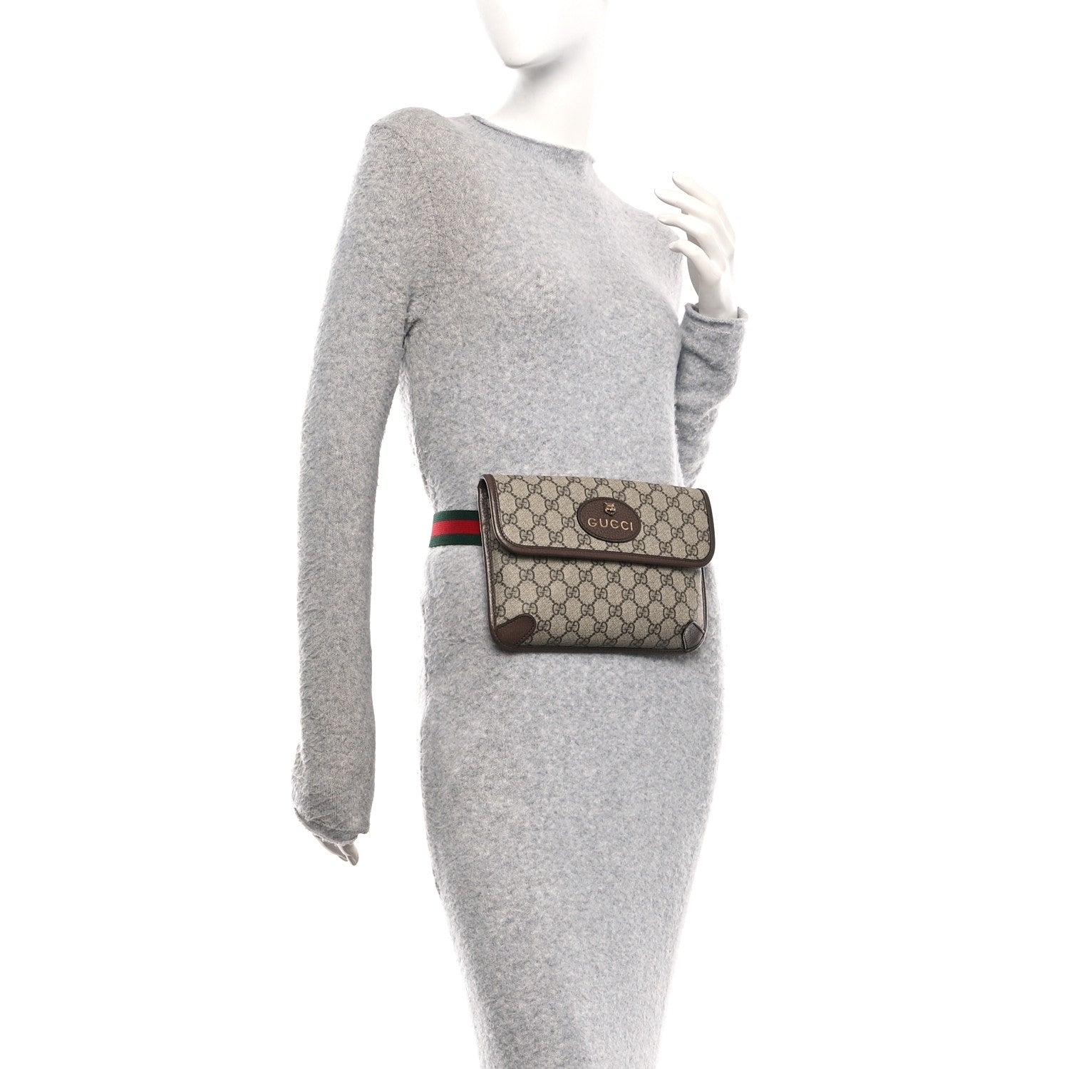 GG Supreme Monogram Neo Vintage Web Belt Bag Brown