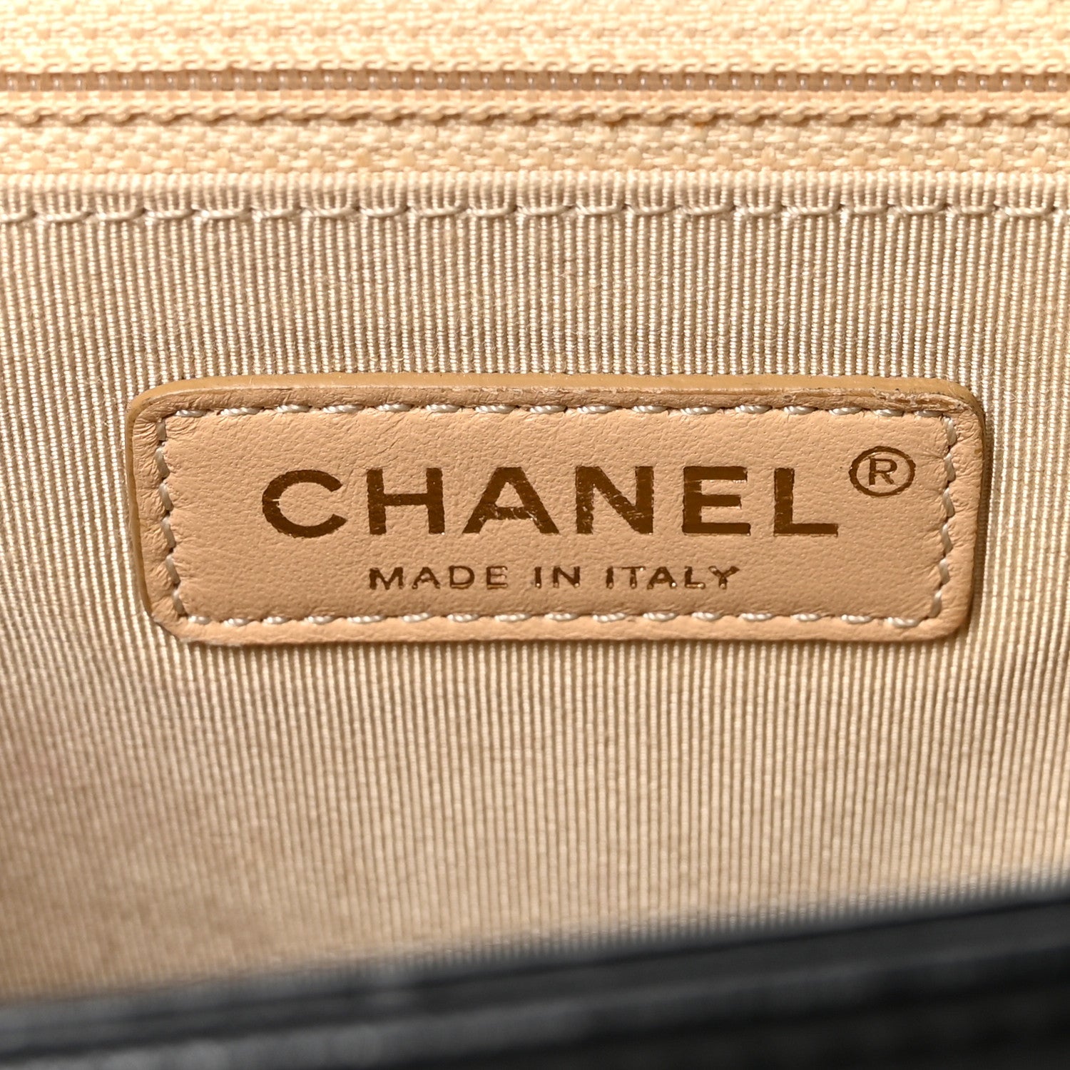 Grained Calfskin Quilted Large Label  Flap Bag Black