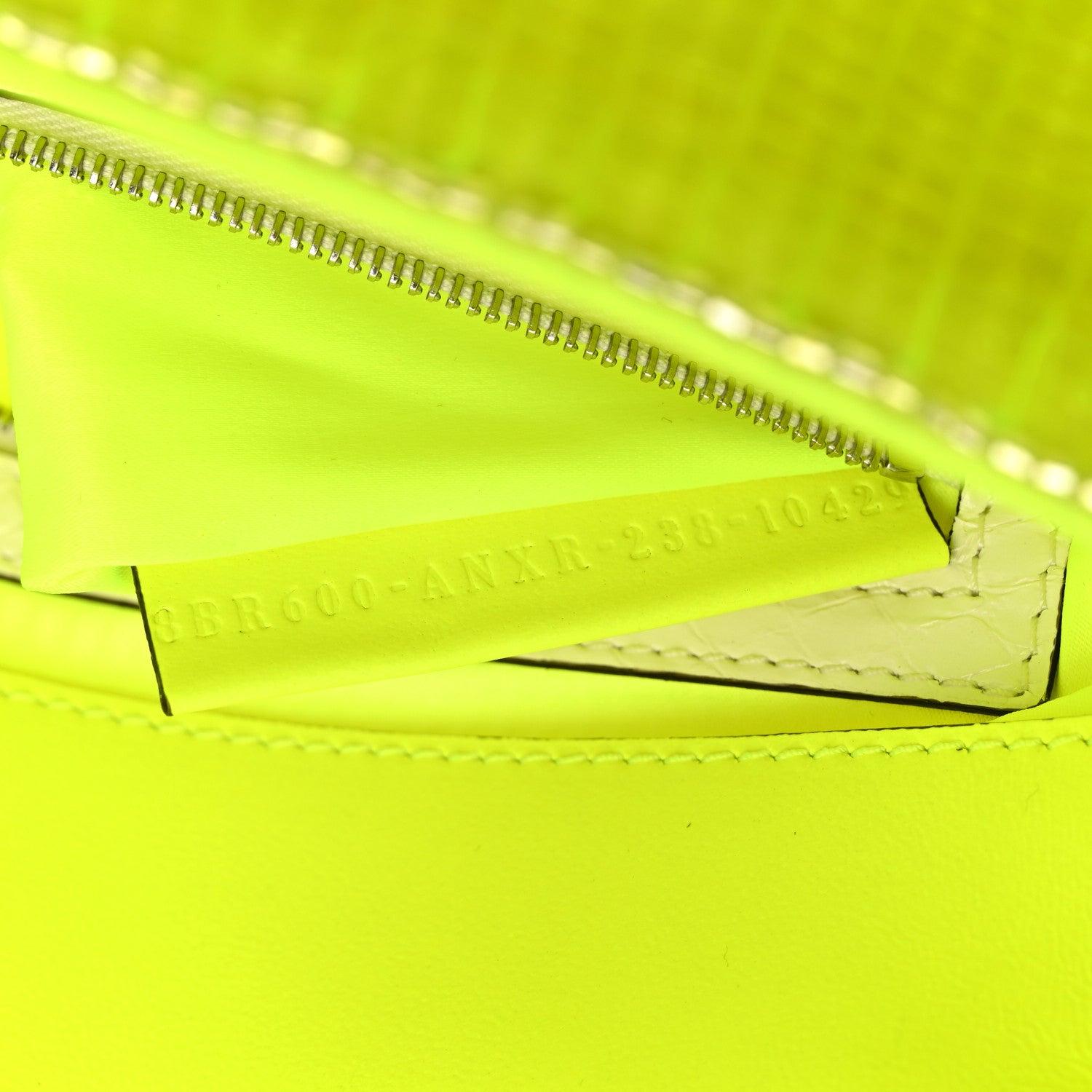 Sequin Paillettes Vitello Elaphe Grace Baguette Yellow Fluo