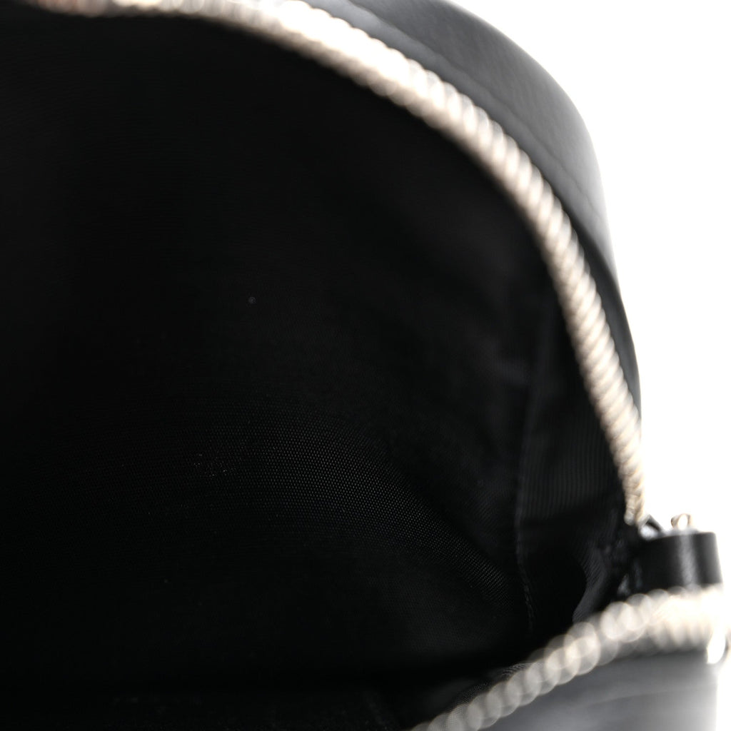 Sakai Be Green Calfskin Diagonal Stitched Mini Blondie Vertical Shoulder Bag Black