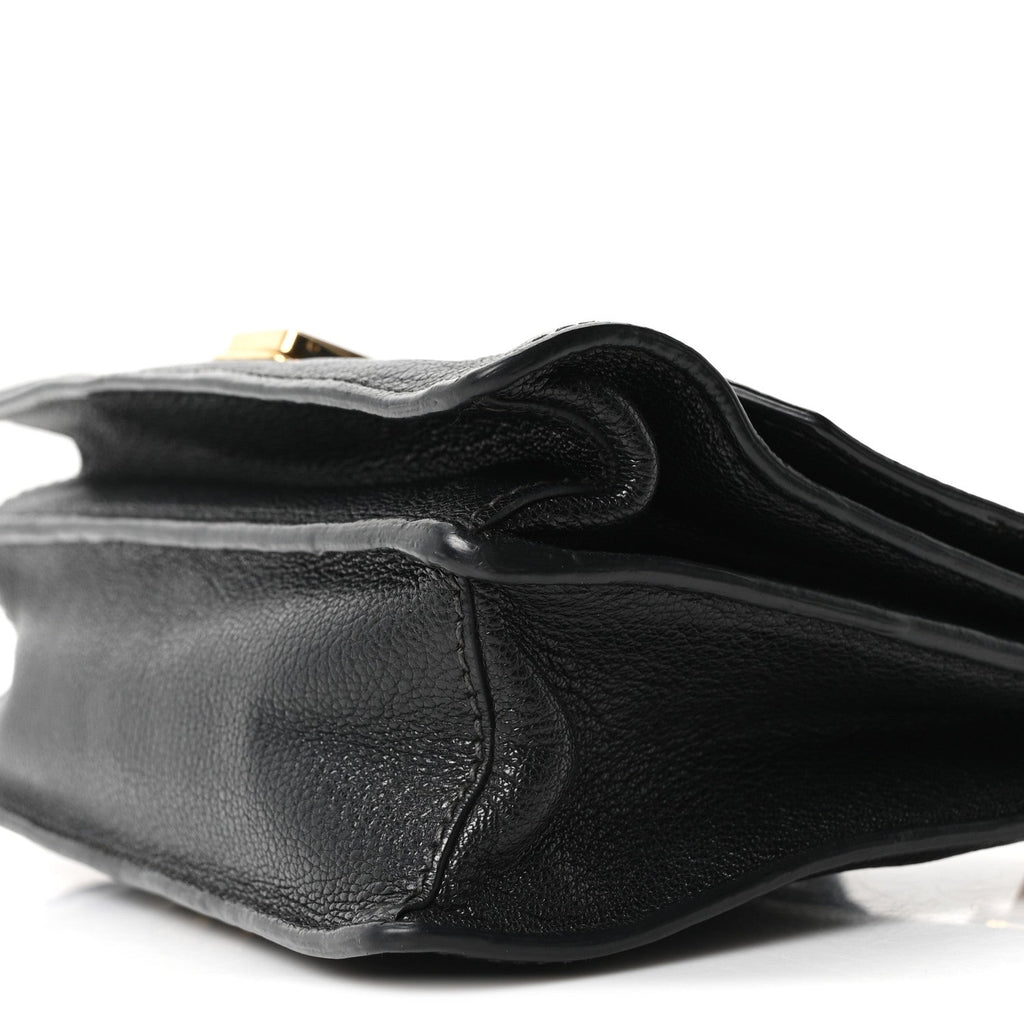 Goatskin Madras Crossbody Bag Black