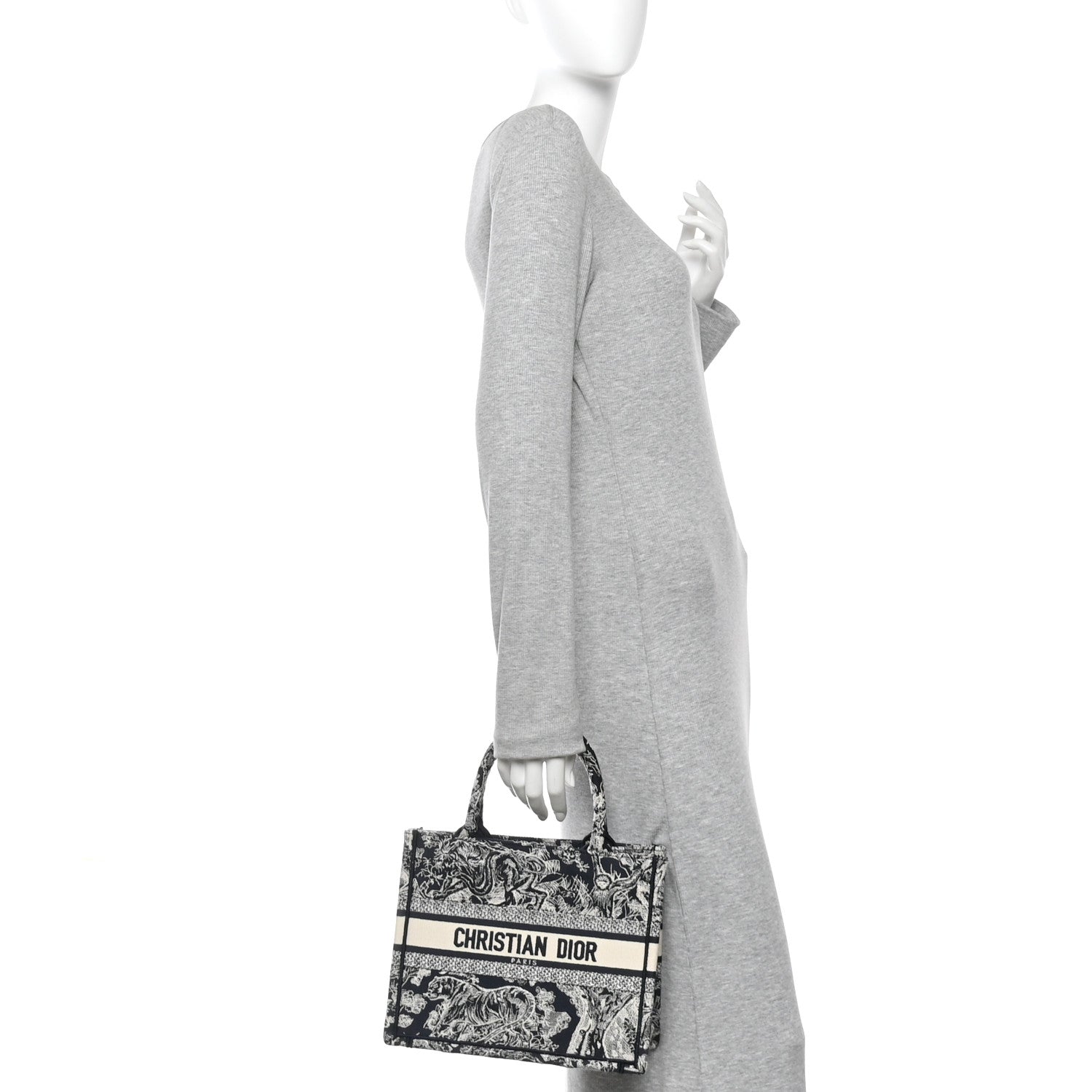 Canvas Embroidered Small Dioriviera Toile De Jouy Book Tote Blue