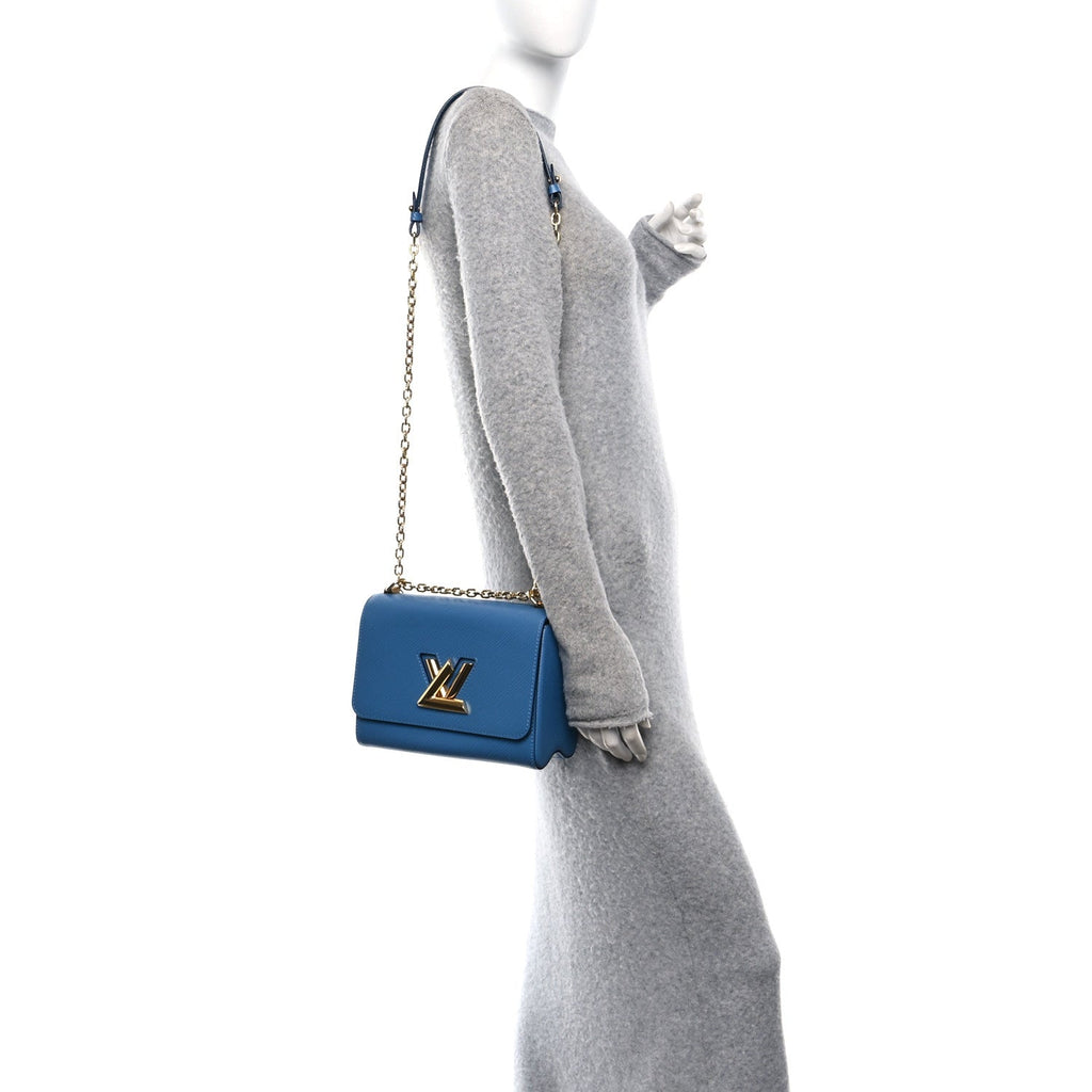 Epi Twist Shoulder Bag MM Blue Jean