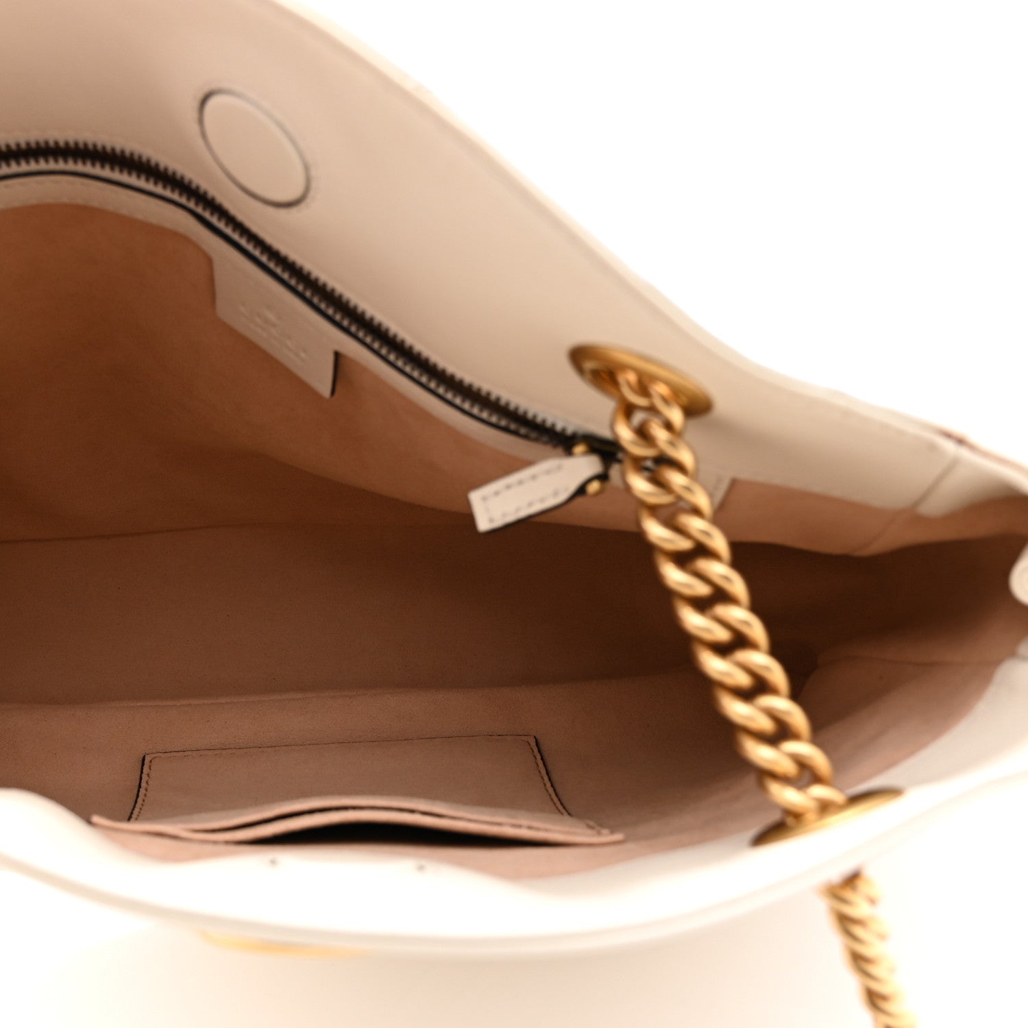 Calfskin Matelasse Medium GG Marmont Open Top Shoulder Bag White