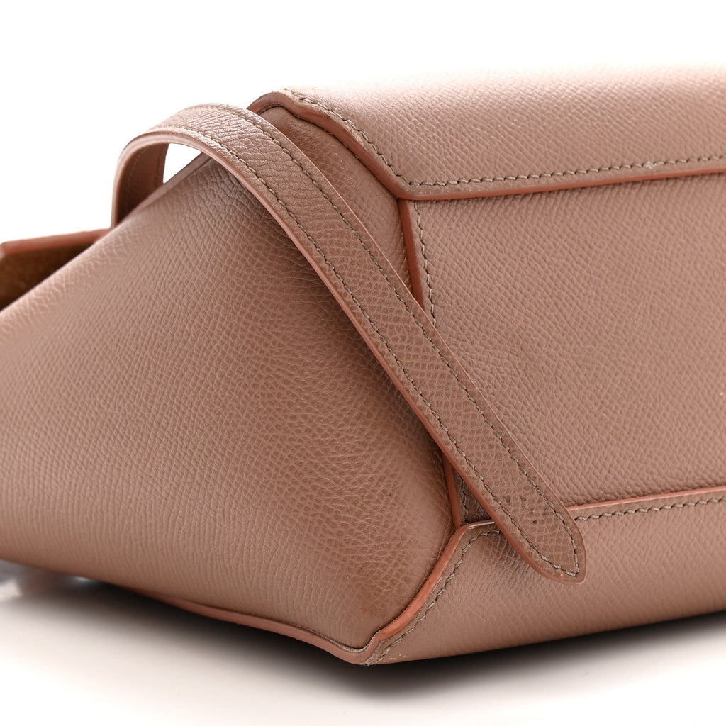 Grained Calfskin Nano Belt Bag Dark Pink
