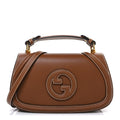 Roxy Calfskin Medium Blondie Top Handle Bag Brown
