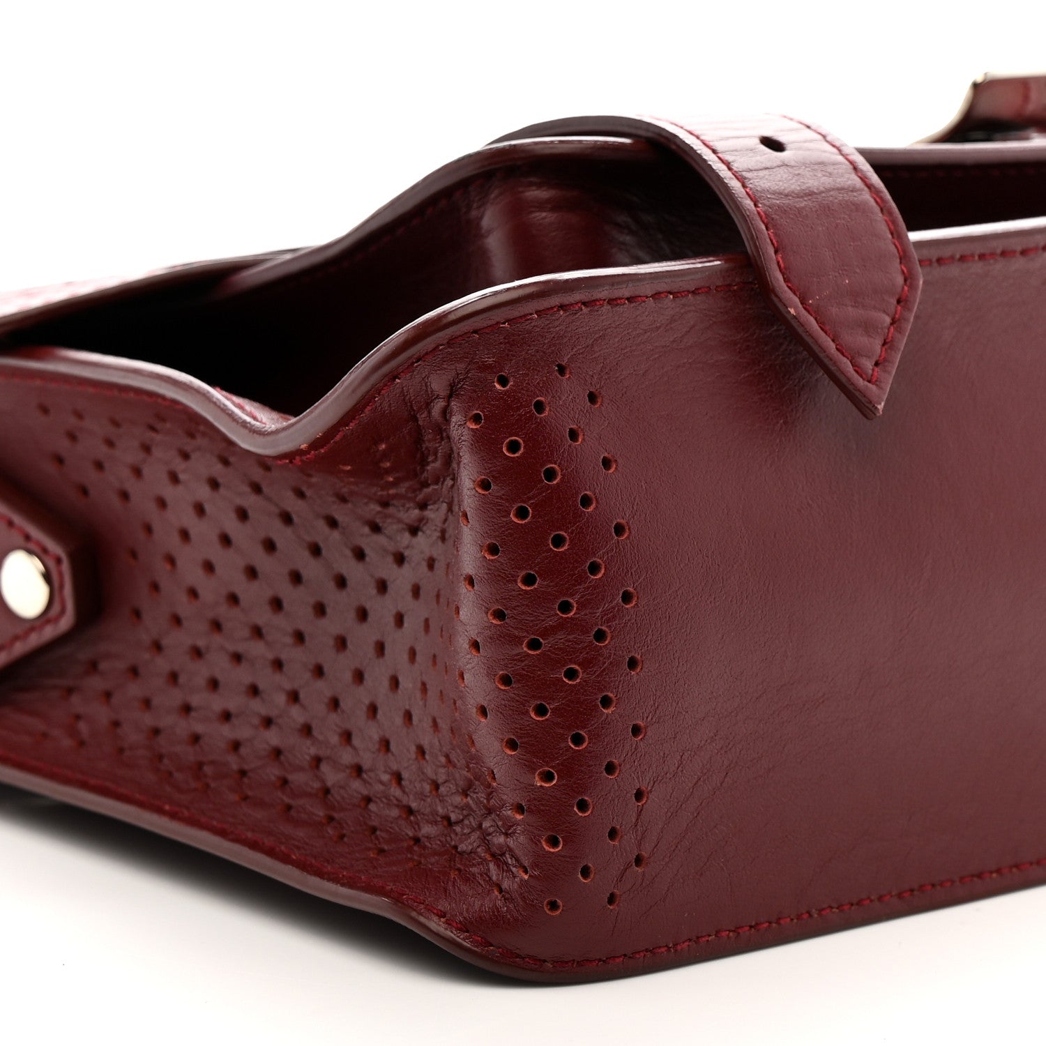 Lambskin Perforated Tiny PS1 Satchel Burgundy