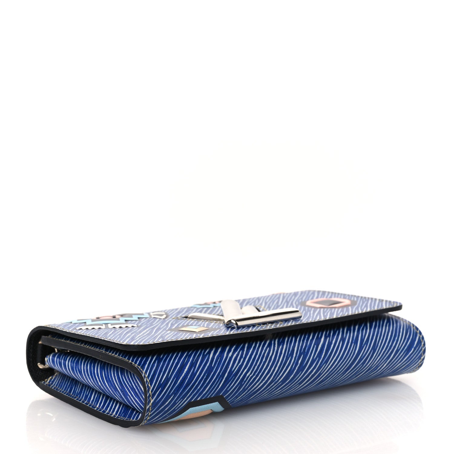Epi Azteque Twist Chain Wallet Denim Light