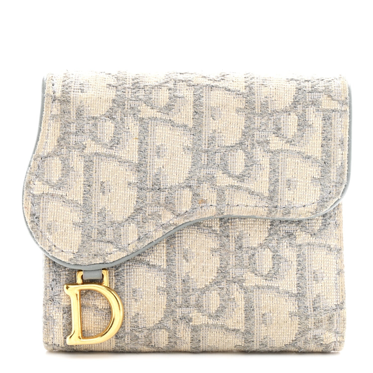 Oblique Saddle Lotus Wallet Grey