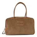 Velluto Righe Large Beau Top Handle Bag Cannella