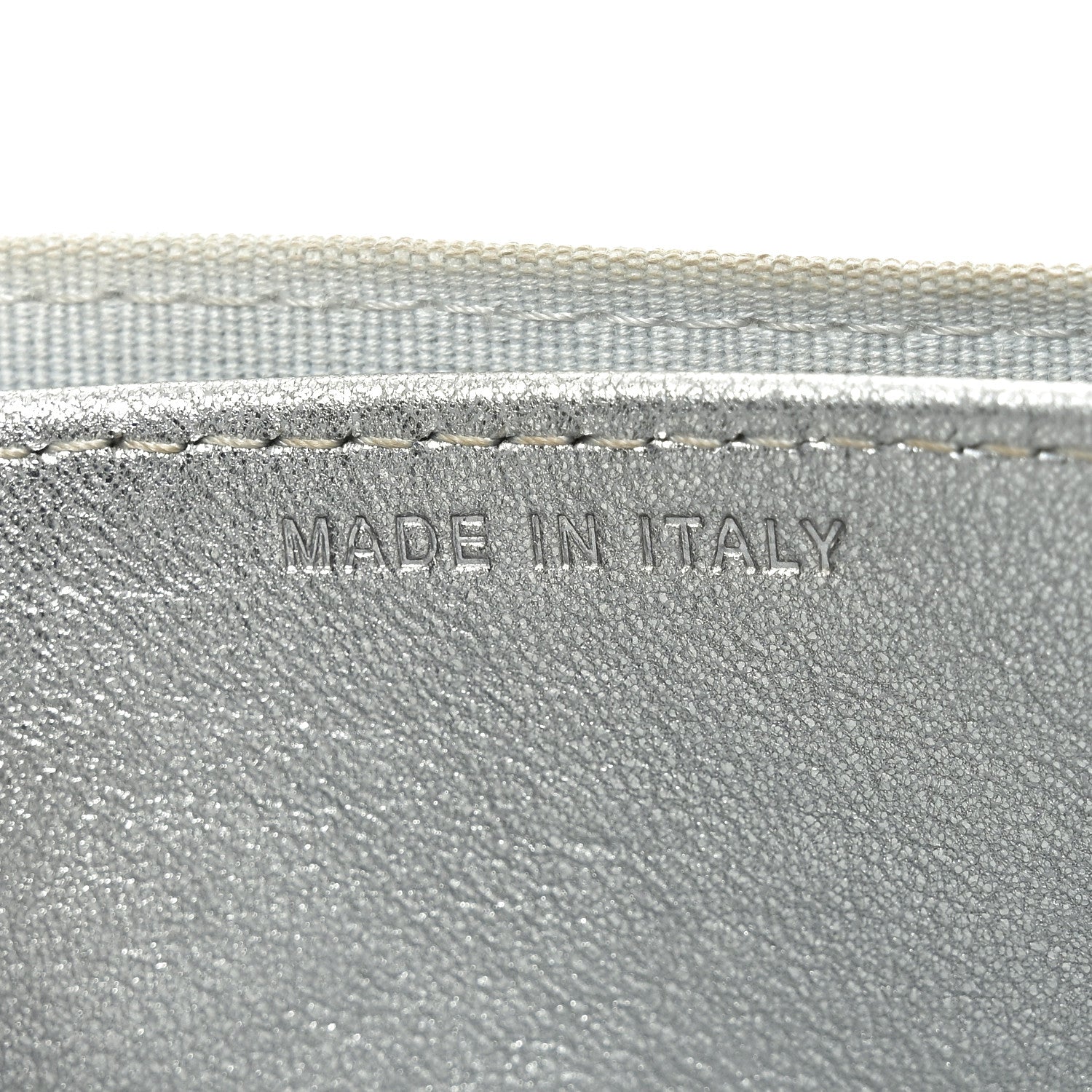Metallic Lambskin Quilted Flap  Holder Wallet Silver