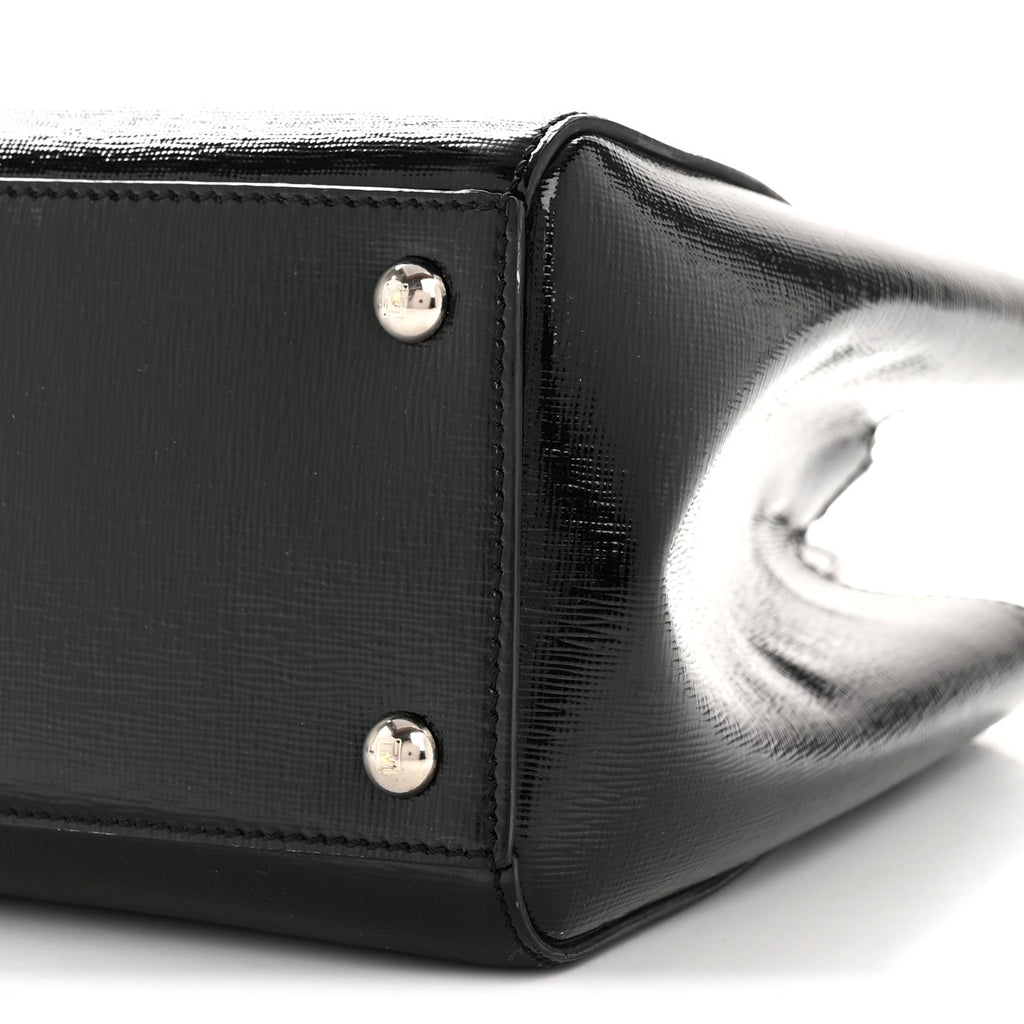 Patent Vitello Elite Petite 2Jours Tote Black