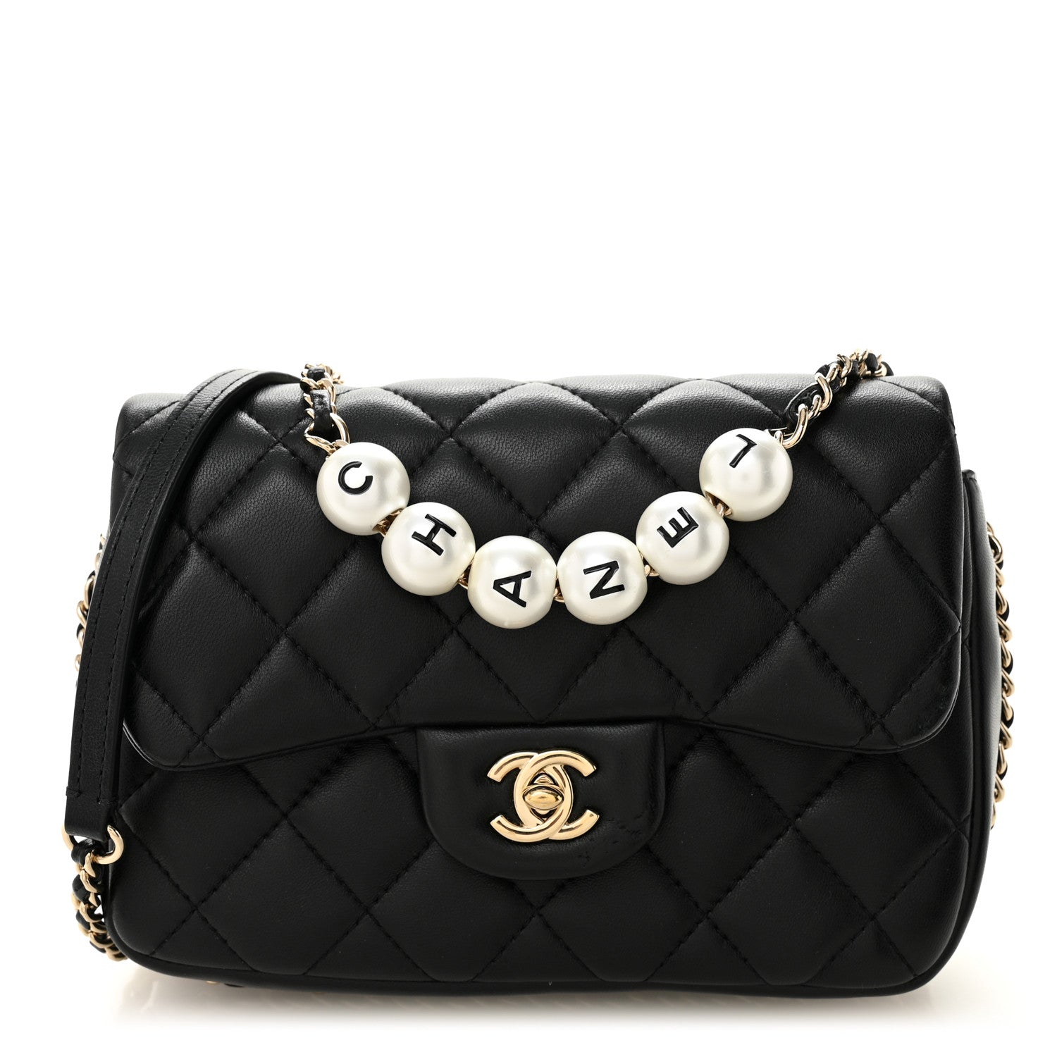 Lambskin Quilted Small My Precious Flap Black