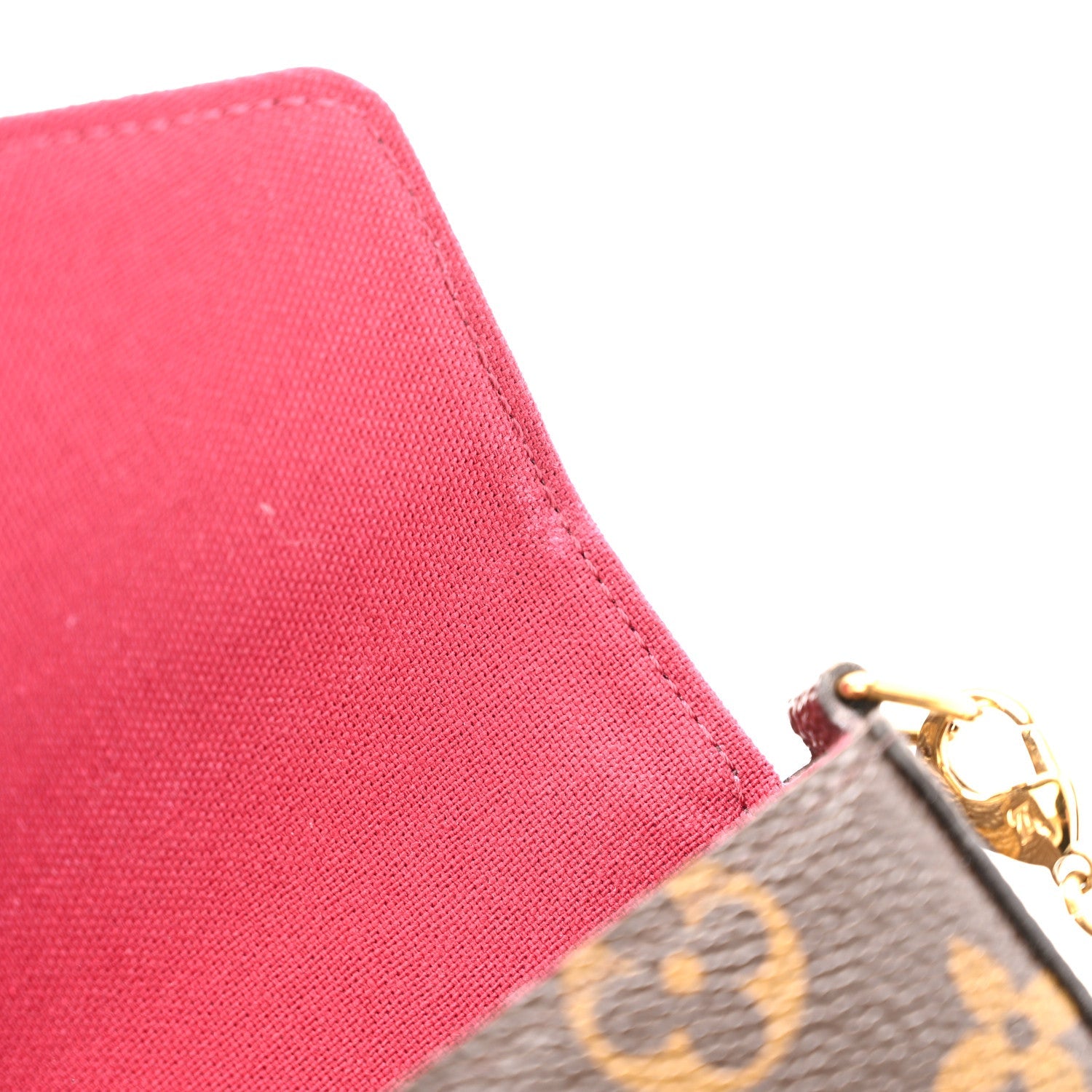 Monogram Pochette Felicie Chain Wallet Fuchsia