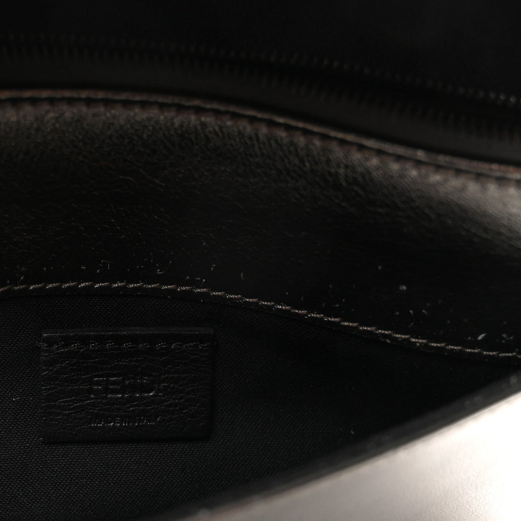 Glossy Calfskin Crystal Studded Tube Wallet On Chain Graphite