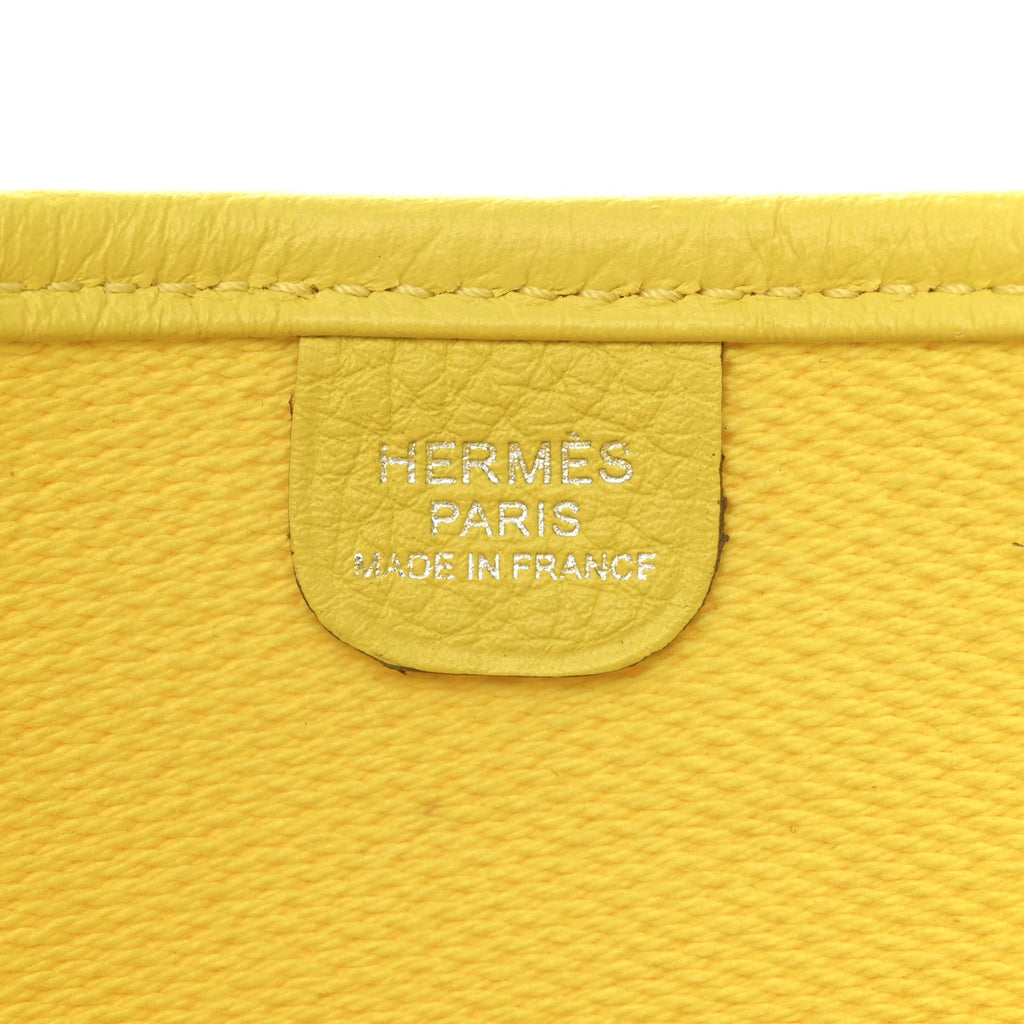 Toile H Taurillon Clemence Evelyne III PM Ecru Citron Lime