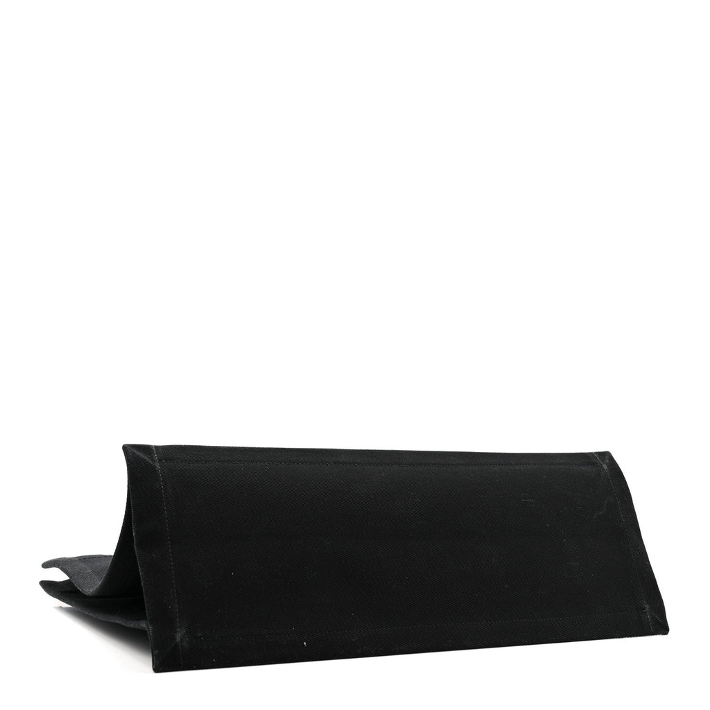 Linen Calfskin Rive Gauche Tote Black