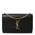 Grain De Poudre Medium Classic Monogram Kate Satchel Black