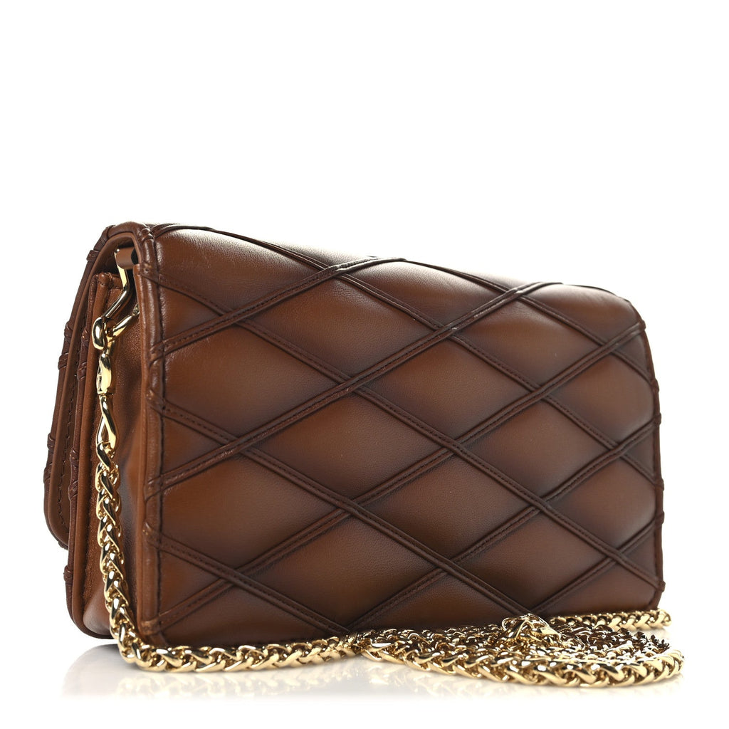 Lambskin Malletage Wallet On Chain GO-14 Tan