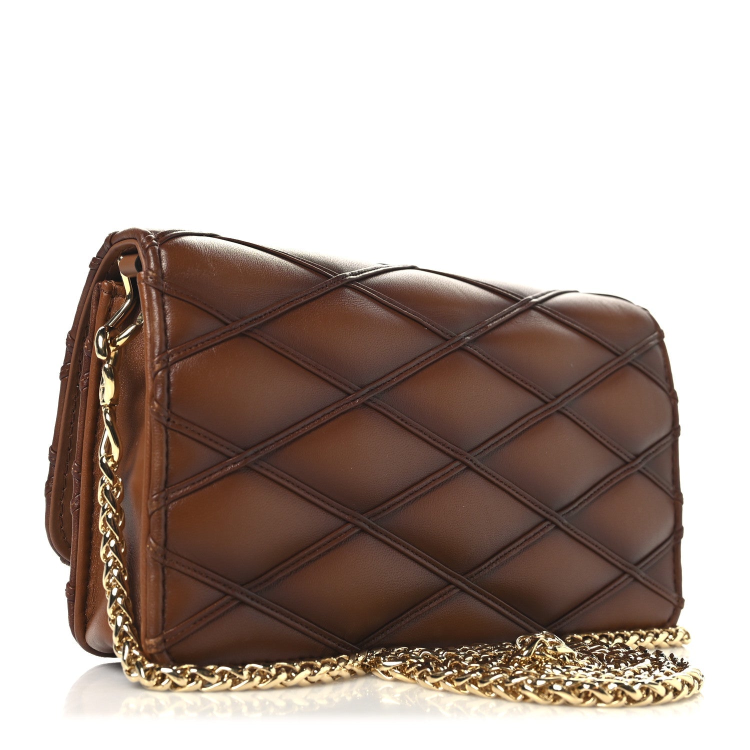 Lambskin Malletage Wallet On Chain GO-14 Tan