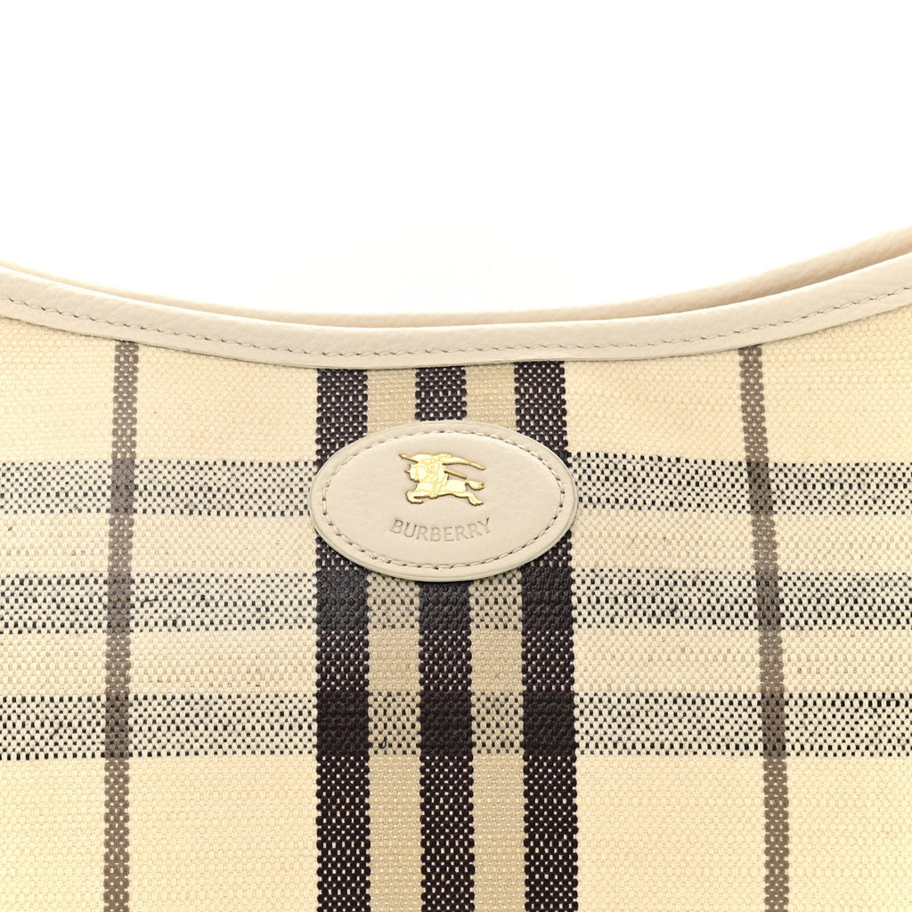Coated Canvas Vintage Check Calfskin Mini Highlands Shoulder Bag Light Beige