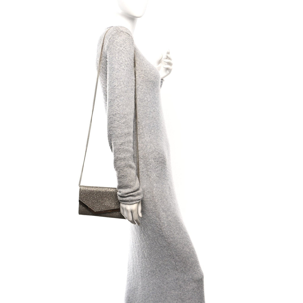 Dusty Glitter Emmie Clutch Platinum Ice