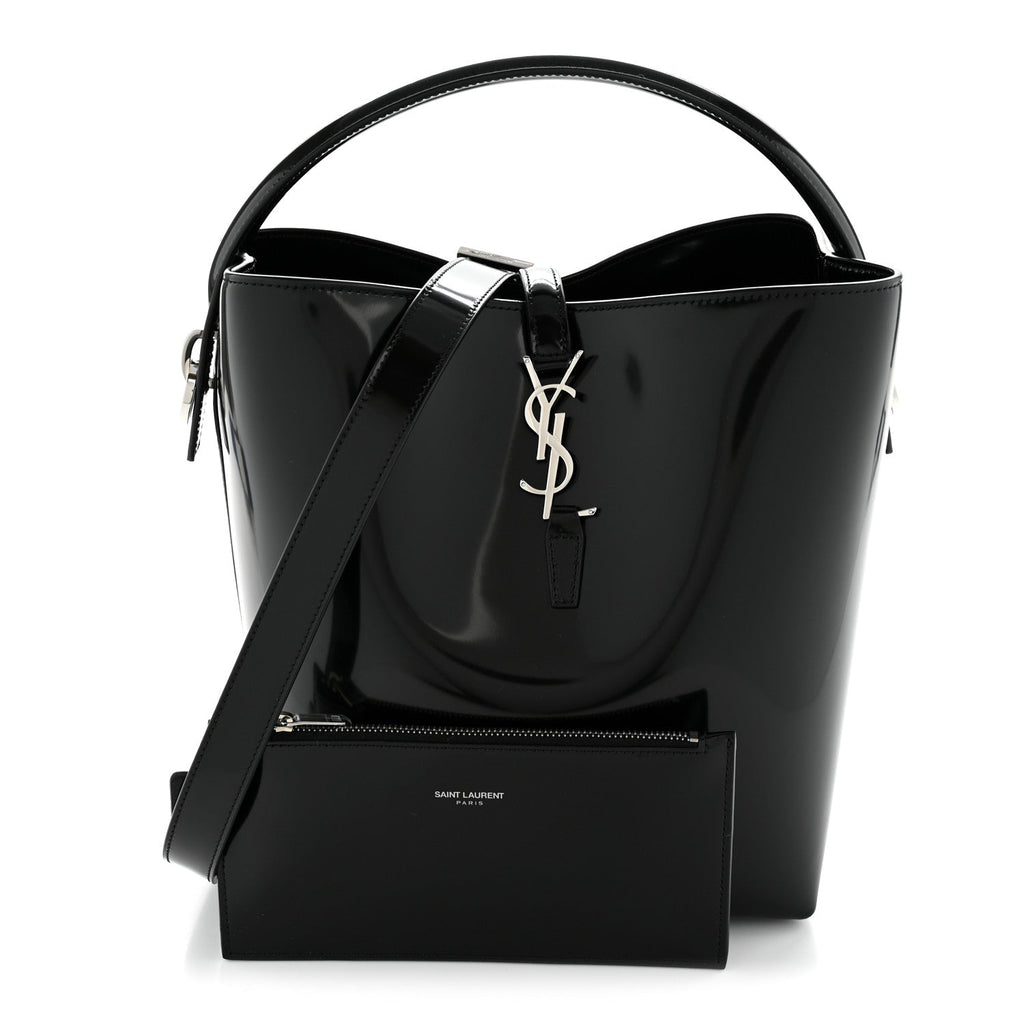 Patent Calfskin Le 37 Bucket Bag Black