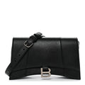 Grained Calfskin Small Hourglass Sling Shoulder Bag Black