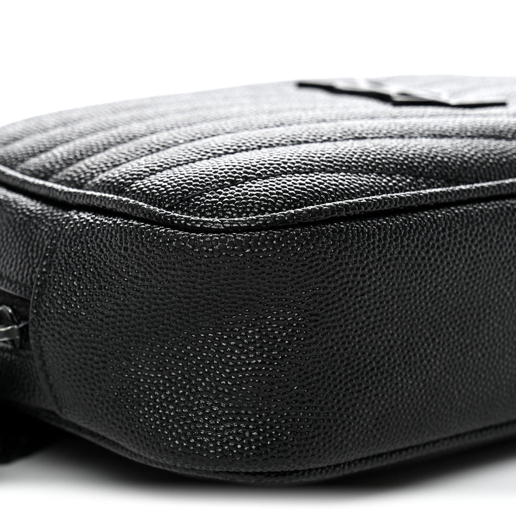 Grain De Poudre Matelasse Monochrome Monogram Mini Lou Camera Bag Black