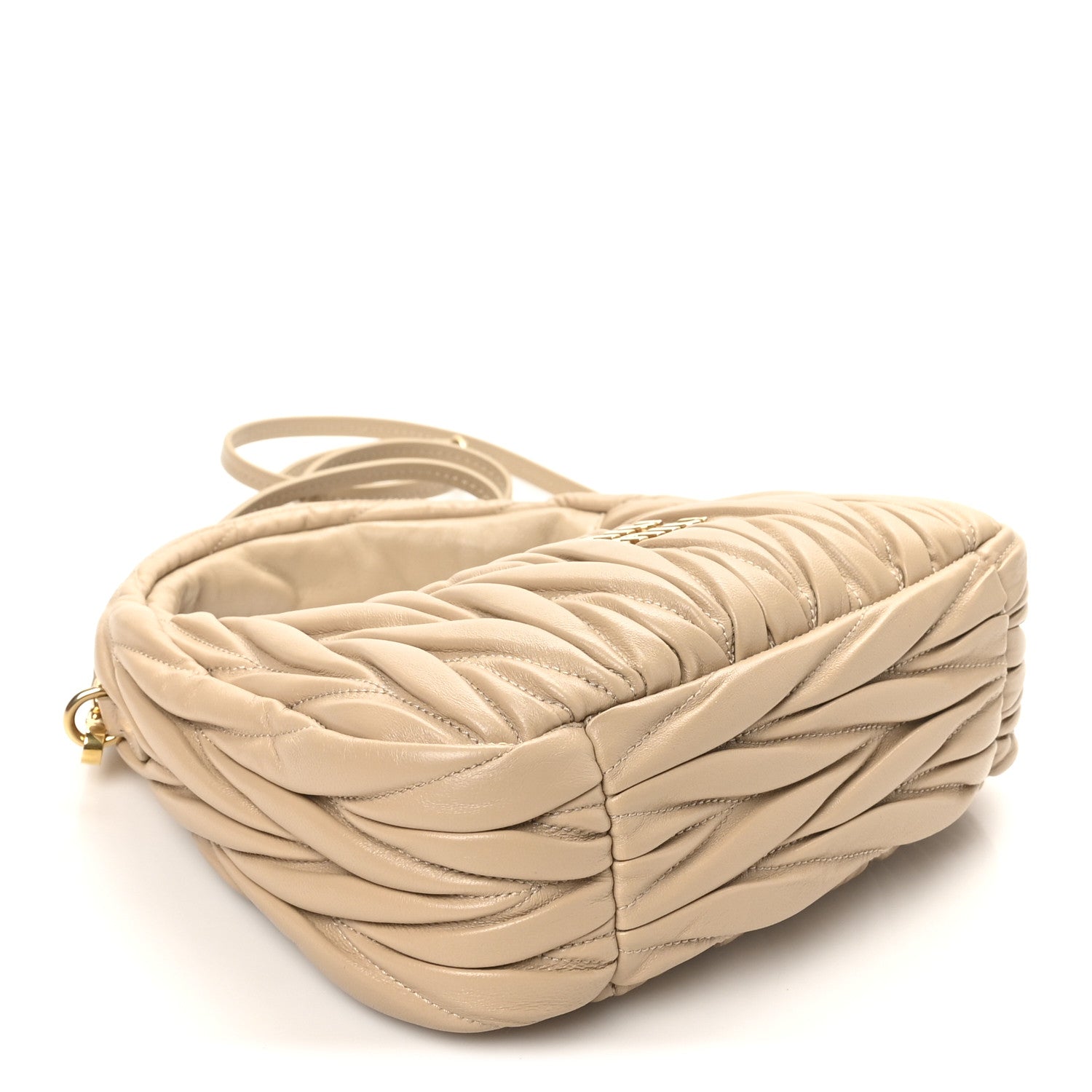 Nappa Matelasse Small Wander Hobo Sabbia