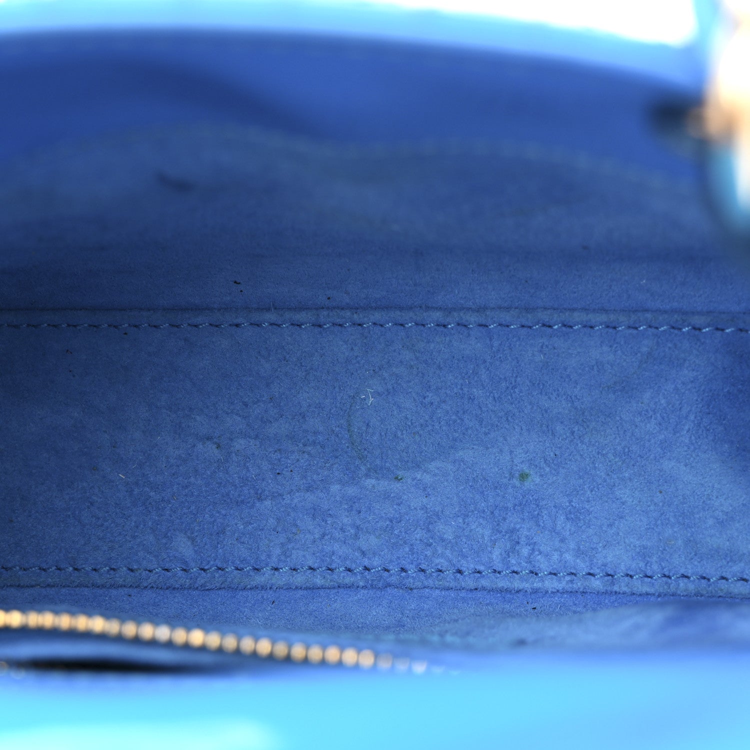 Patent Cannage Mini Lady Dior Blue