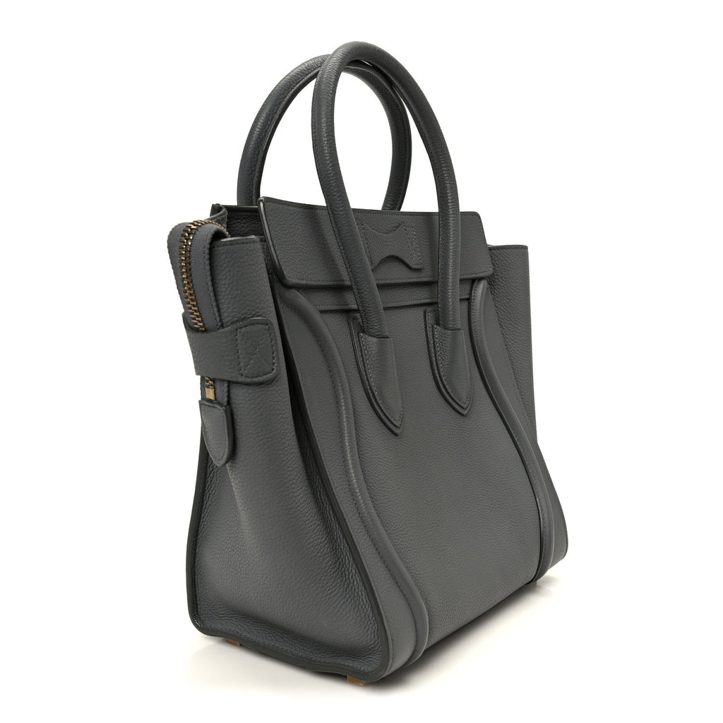Baby Drummed Calfskin Micro Luggage Kohl