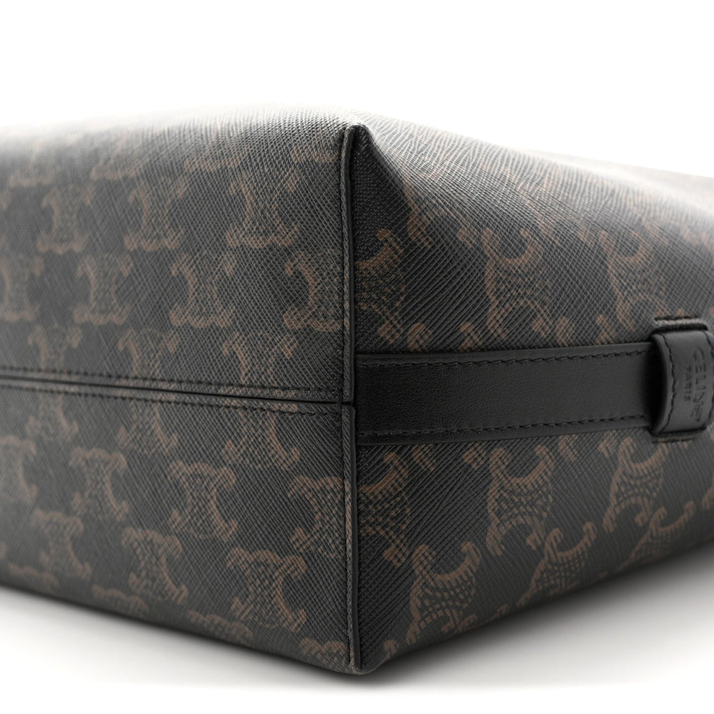 Triomphe Canvas Calfskin Harry Crossbody Bag Black