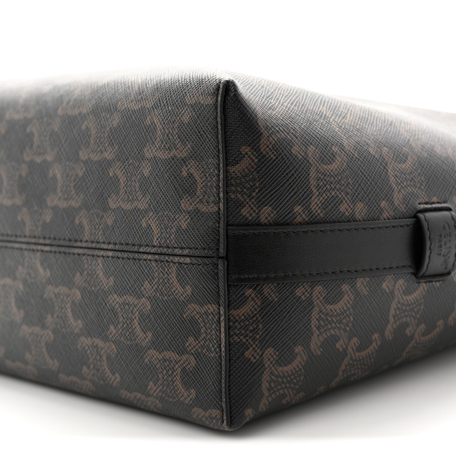 Triomphe Canvas Calfskin Harry Crossbody Bag Black