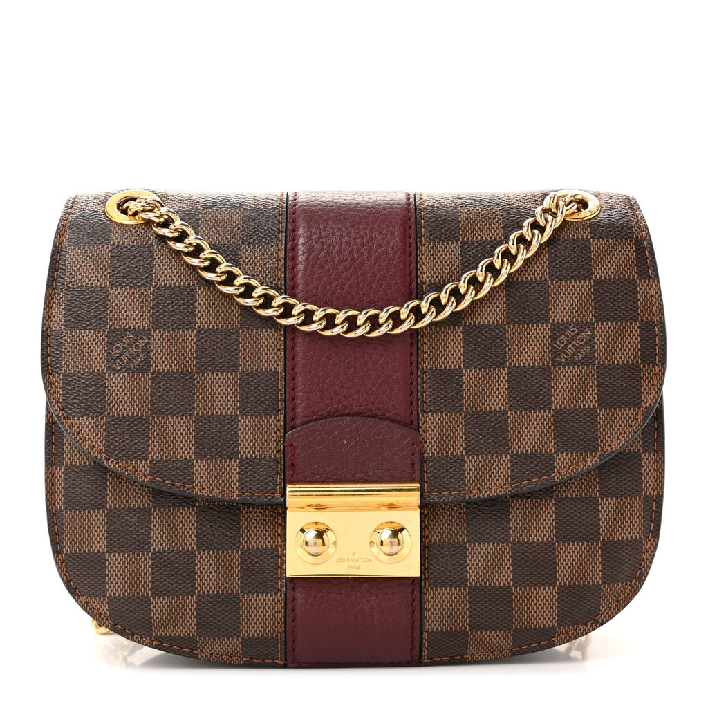 Damier Ebene Cuir Taurillon Wight Bordeaux