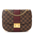Damier Ebene Cuir Taurillon Wight Bordeaux