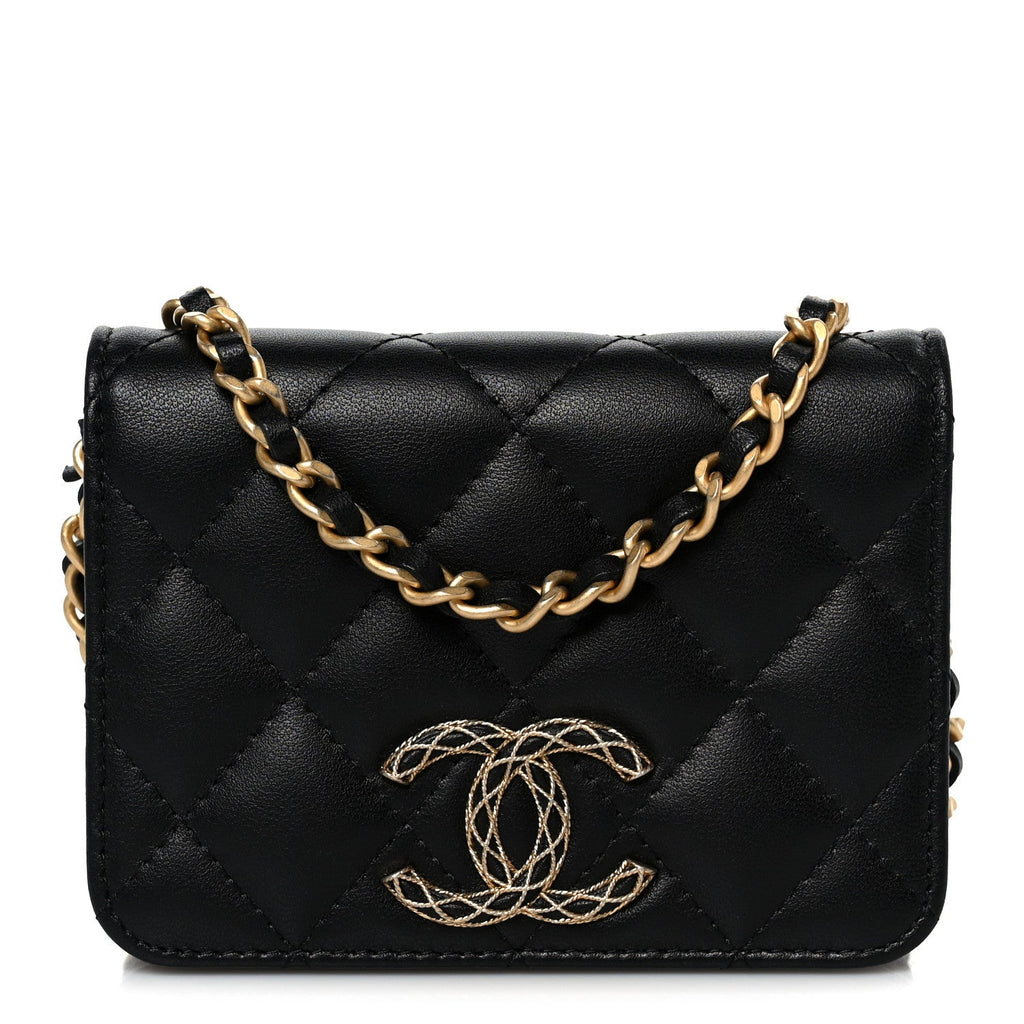 Lambskin Quilted Mini CC Flap Black