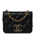Lambskin Quilted Mini CC Flap Black